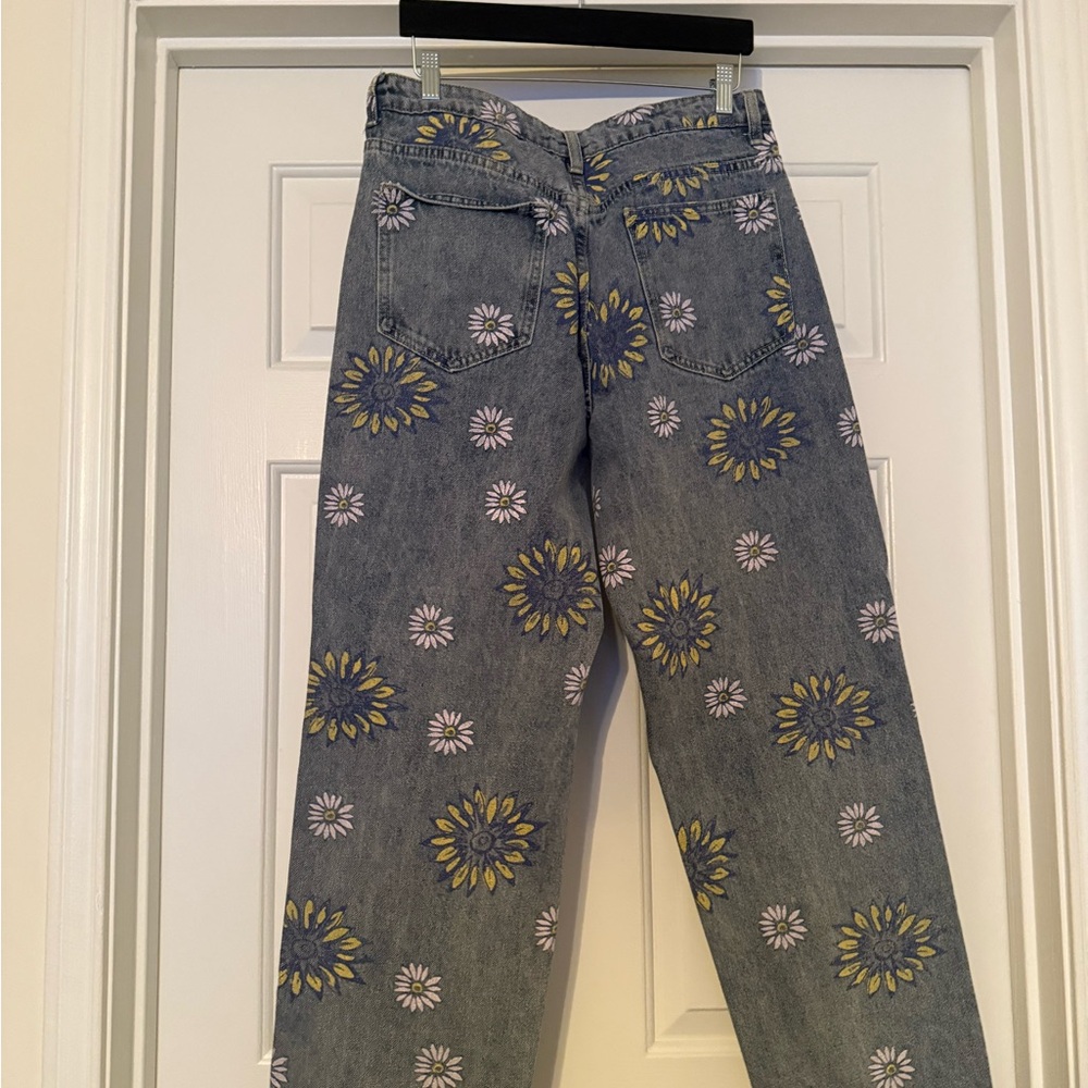 Men’s Flower Print Jeans